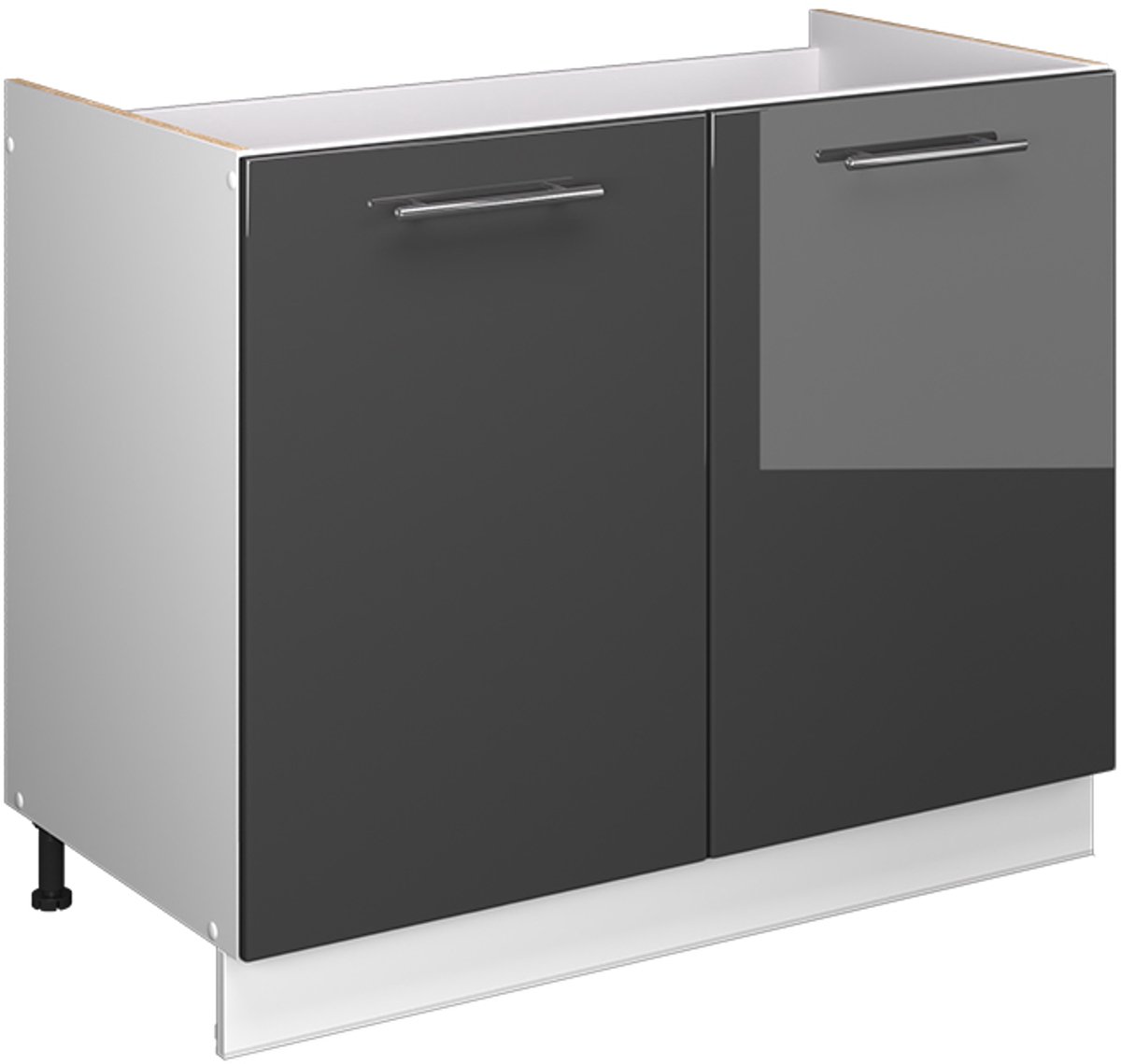 Vicco Wastafelkast Fame-Line, Antraciet Hoogglans/Wit, 100 cm zonder werkblad