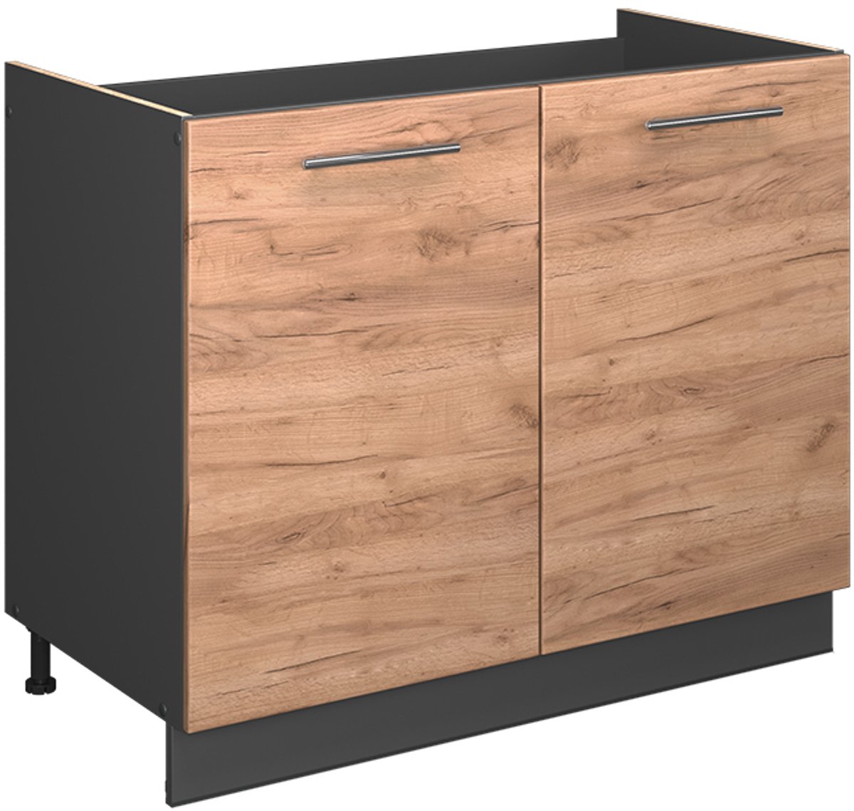 Vicco Wastafelkast Fame-Line, Goudkleurig Eiken/Antraciet, 100 cm, WB Eik