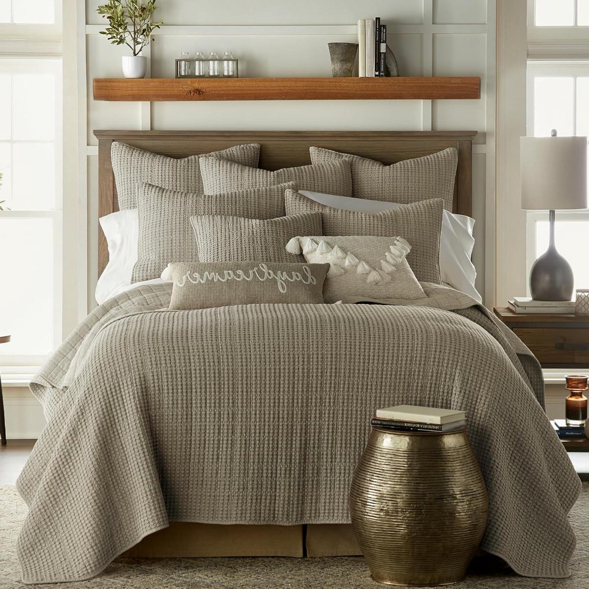 Wafel Dekbed - Sprei Katoen - Slaapkamer Aankleden - Voorgewassen Katoen - 223 x 234 cm - 