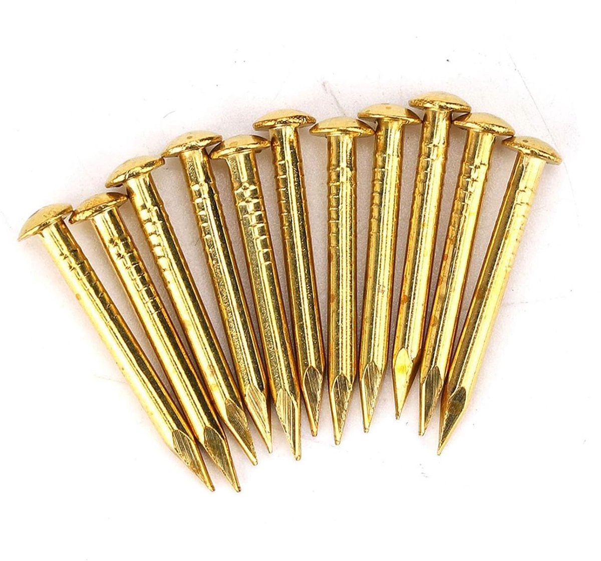 Messing Nagelset - Kopnagels Bevestiging - Meubels Repareren - Sterke Bevestiging - 22 mm Lang - Messing thumbnail 4