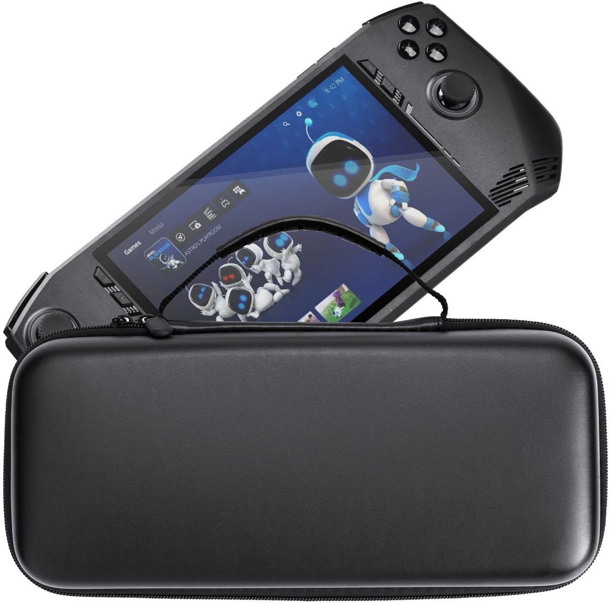 Dailygoods- Draagtas Harde EVA Buitenkant - Draagbare Beschermhoes - Binnenvak Gaas - Sleuf voor Speelkaarten - Voor MSI Claw A1M - Gewatteerd Fluweel - Gamingtas