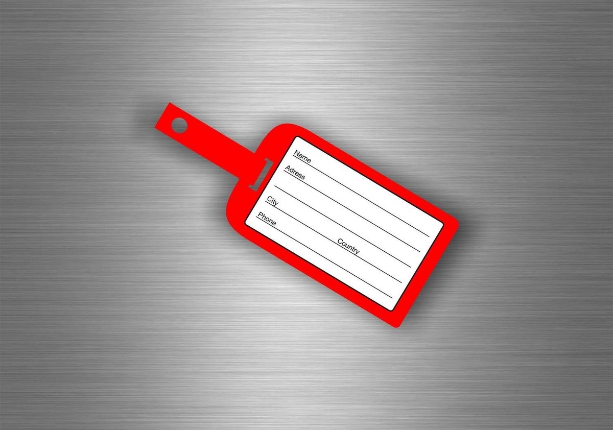 Stickers voor Koffer - Bagage Labels - Reis Personaliseren - Waterproof Vinyl - 13 x 5 cm - Rood