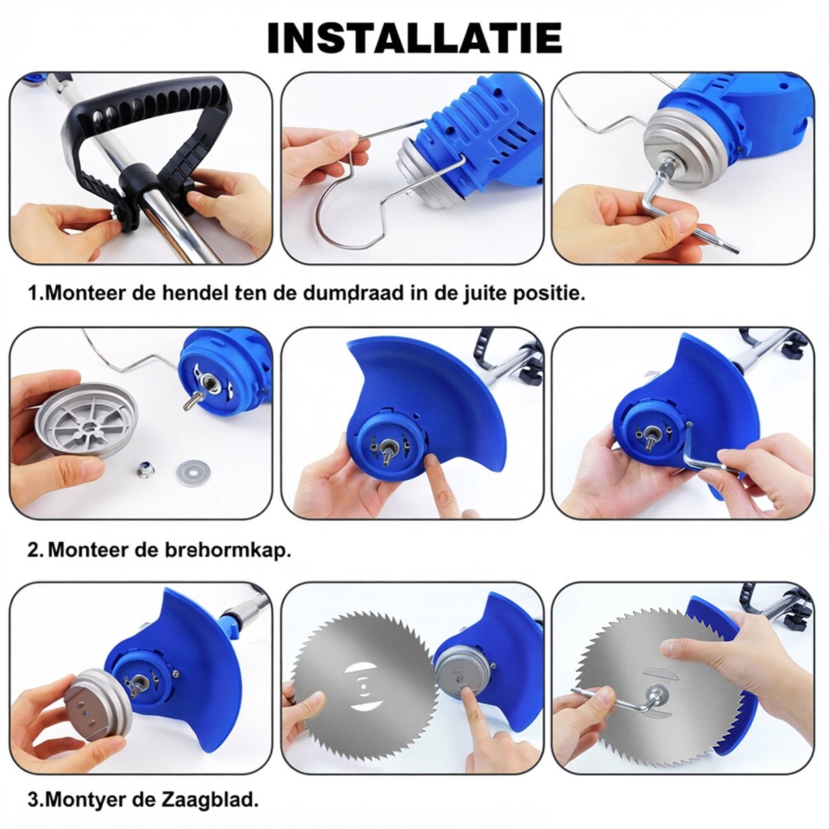 Accu-Grasmaaier met 21V Accu, Bosmaaier, Elektrische Grasmaaier met 2 Accu’s, Trimmer, Tuin-, Gazon- en Onkruidtrimmer, Elektrische Trimmer, Tuinkantensnijder Voor Tuin en Erf – foto 7