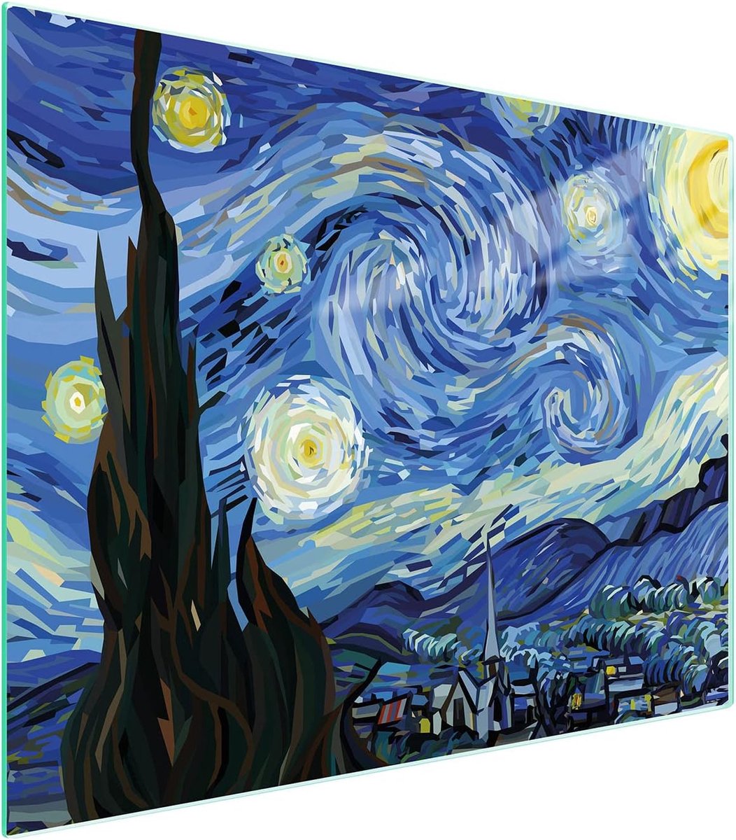 Glasplaat Kookplaat - Werkbladbeschermer - Keuken Beschermen - Gehard Glas - 52x40 cm - Blauw