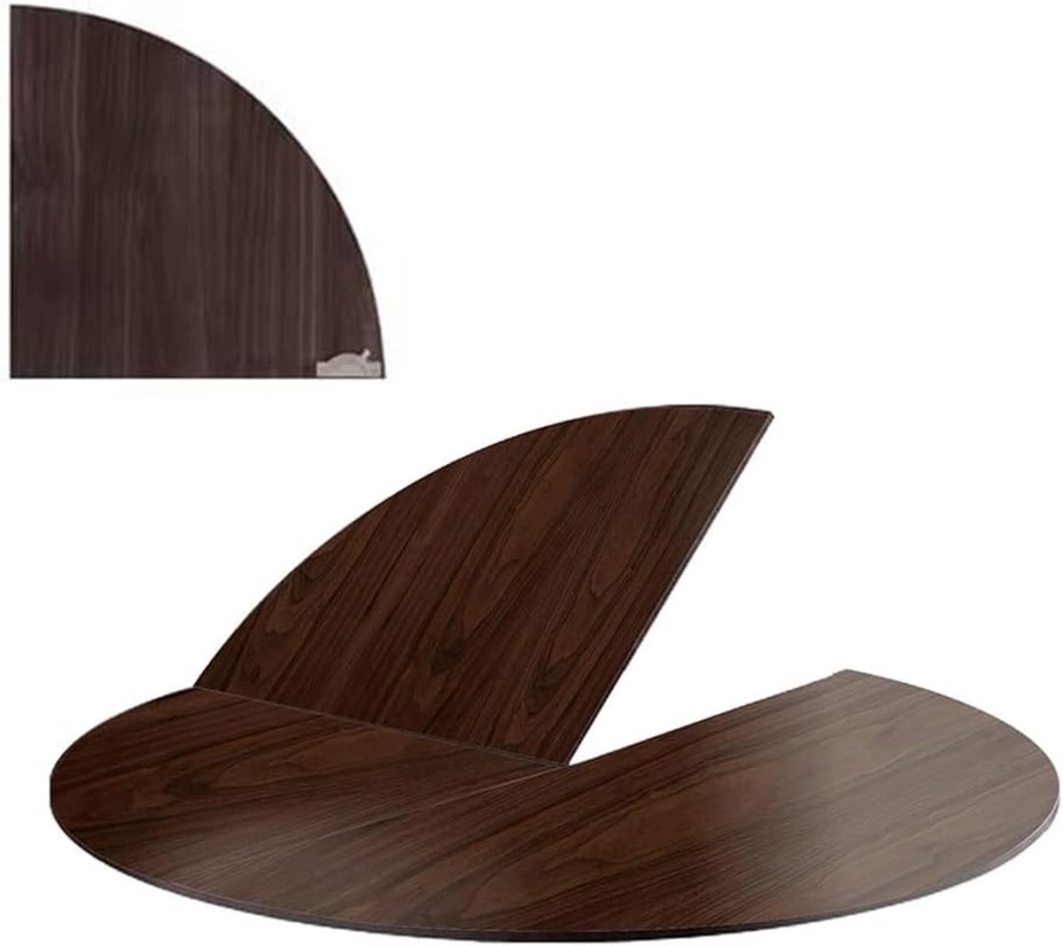 Rond Tafelblad - Tafelvergroter Inklapbaar - Extra Werkruimte - Verborgen Scharnierontwerp - 120 cm Diameter - Walnoot
