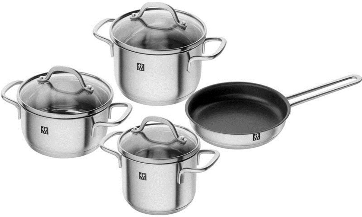 Zwilling Pico Serie - Set van 3 Pannen en Koekenpan - Roestvrij Staal - Inductiegeschikt