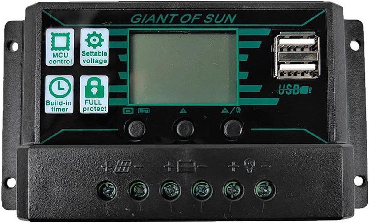 Zonnecontroller - Laadregelaar - Energie Beheer - Intelligente Bediening - 40A - Zwart