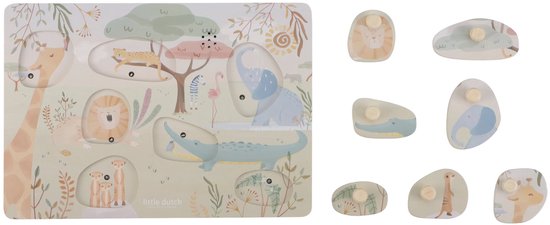 Little Dutch Geluidenpuzzel FSC - Safari Friends van Little Dutch — afbeelding 3