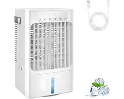 DnA® Airco Zonder Afvoerslang - 4 in 1 Persoonlijke Mini Koelventilator - Mobile Airco - Aircooler - Energy Class A++ - Wit - 13cm x 17cm x 27cm
