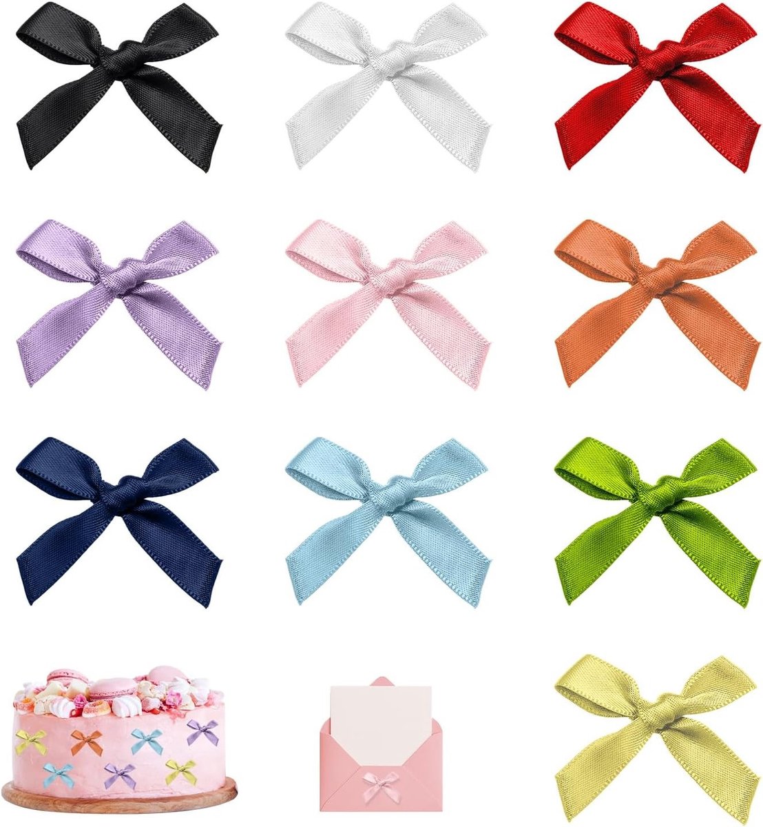 Mini-lintstrikken in veel kleuren - 100 stuks satijnen strikken voor decoratie, bruiloften, en cadeauverpakking