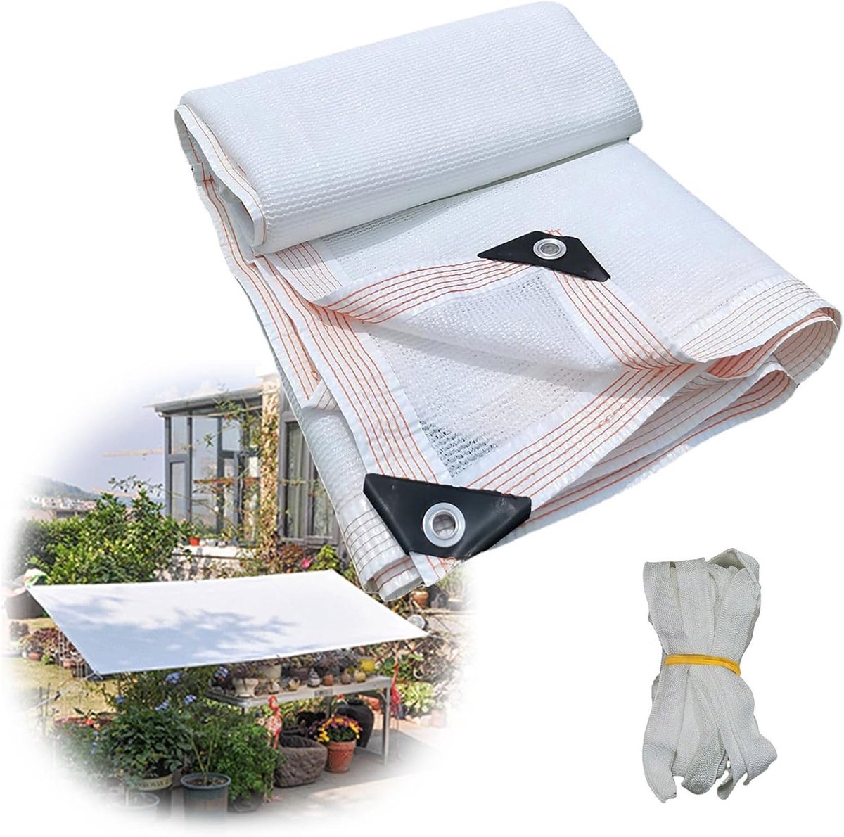 Schaduwdoek UV blokkerend - Zonnedoek Tuin - Bescherming Buitenruimte - Ademend HDPE Materiaal - Meerdere Maten - Wit