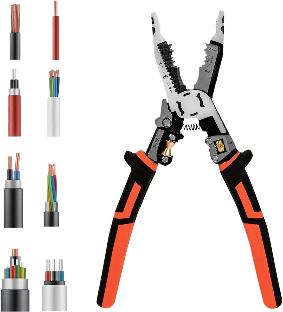 Draadstriptang - Kniptang Kabelstripper - Efficiënt Strippen - Multifunctioneel Ontwerp - 235x7cm - Grijs