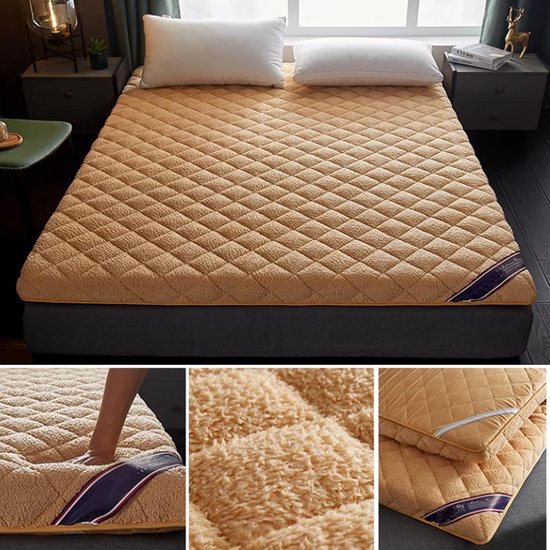 Japanse Vloermatras - Draagbare Futon - Ruimtebesparend Slapen - Ergonomisch Ontwerp - 120x190x6cm - Oranje — afbeelding 2