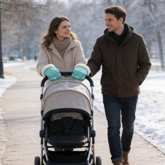 Kinderwagen Wanten - Warme Handmoffen - Buiten Wandelen - Winddicht & Waterafstotend - 26 x 20 cm - Blauw — afbeelding 3