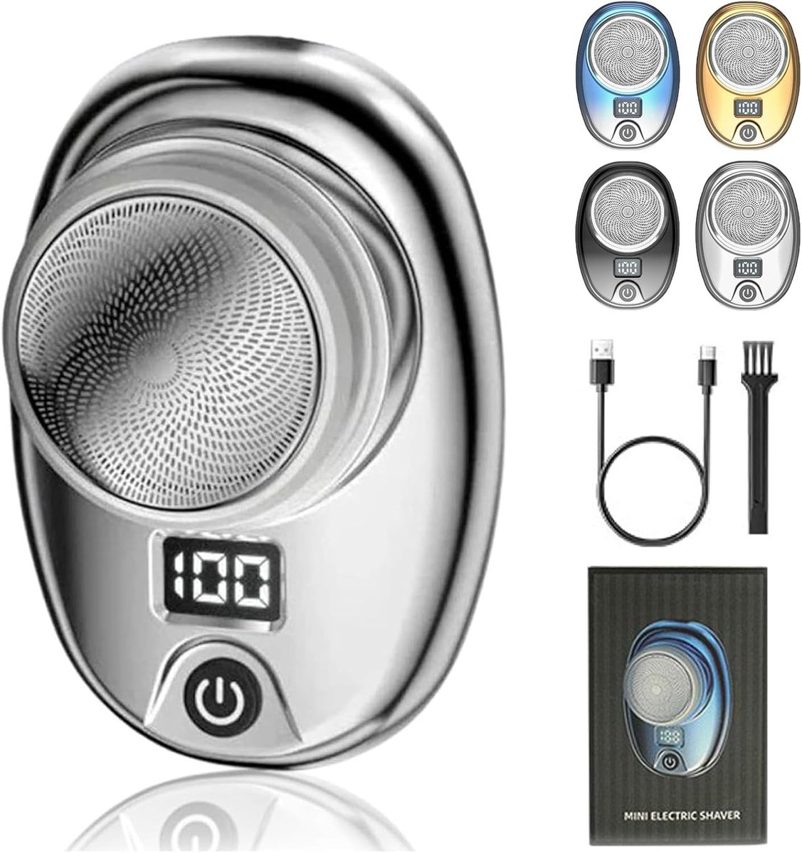 Elektrisch Scheerapparaat - Mini Scheerapparaat - Snelle Verzorging - Waterdicht IPX7 - Compact Formaat - Zilver