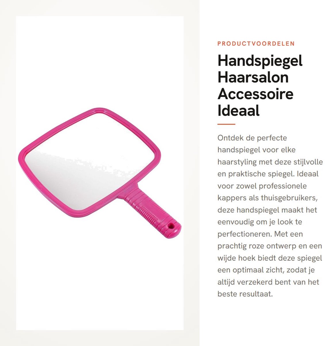 Dailygoods- Handspiegel - Professionele make-upspiegel - Geschikt voor kappers - Handspiegel met handvat - Wijde hoek - 20 x 17,5 cm