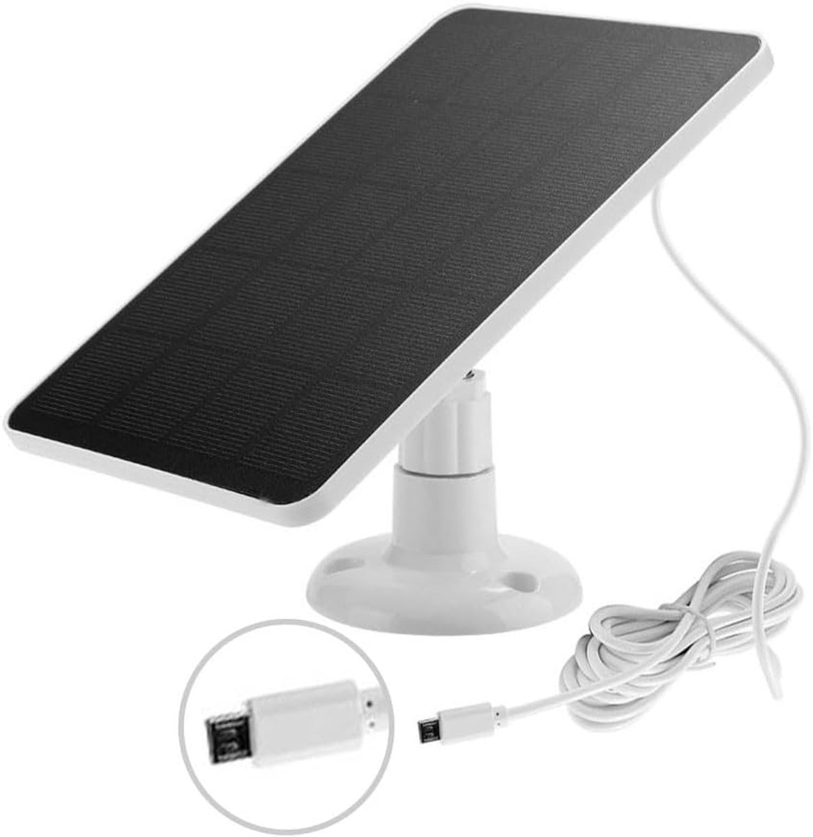 Zonnepaneel - Energiebron - Buitenbeveiliging - Verstelbare houder - 4W - Wit