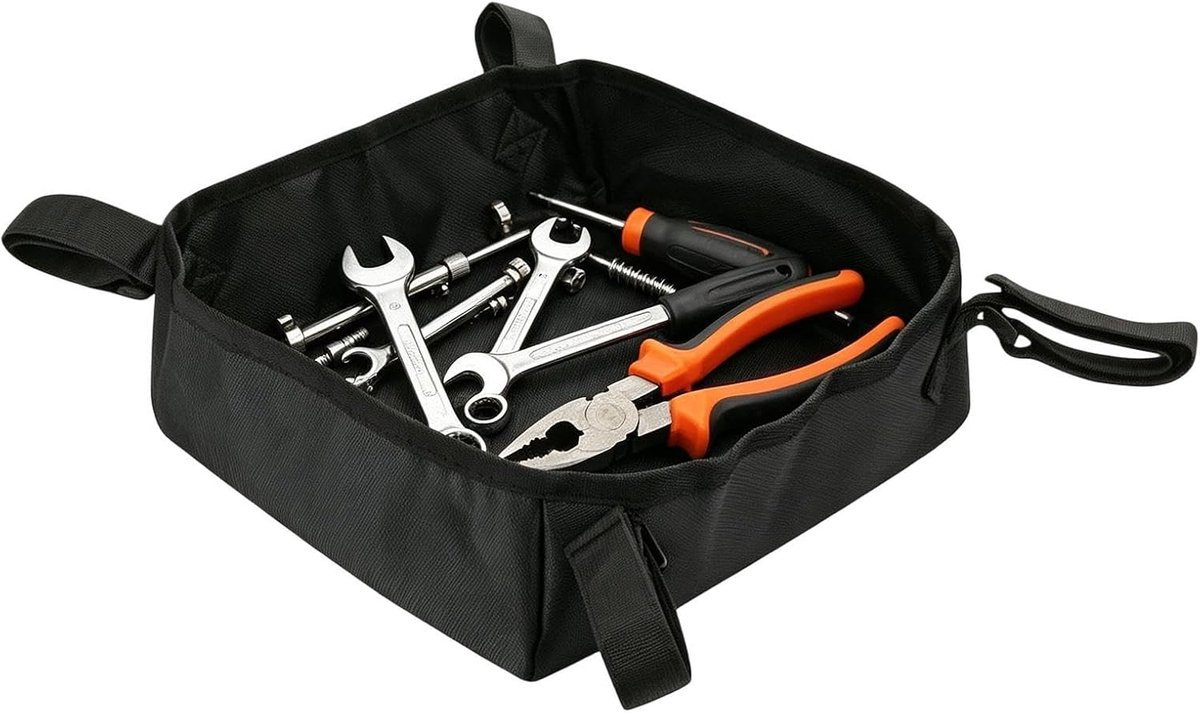 Ladder Gereedschapshouder - Opbergtas Caddy - Gereedschap Binnen Handbereik - Snel Bevestigbaar - 26x17x5 cm - Zwart