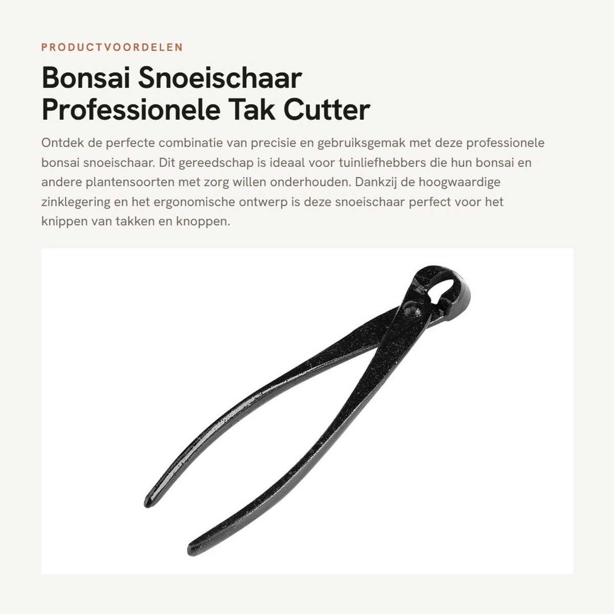 Dailygoods- Snoeischaar Professioneel - Zinklegering - 205mm - Ronde Rand - Bonsai Snijden - Knop Gereedschap - Lichtgewicht 210g - Takkenknipper