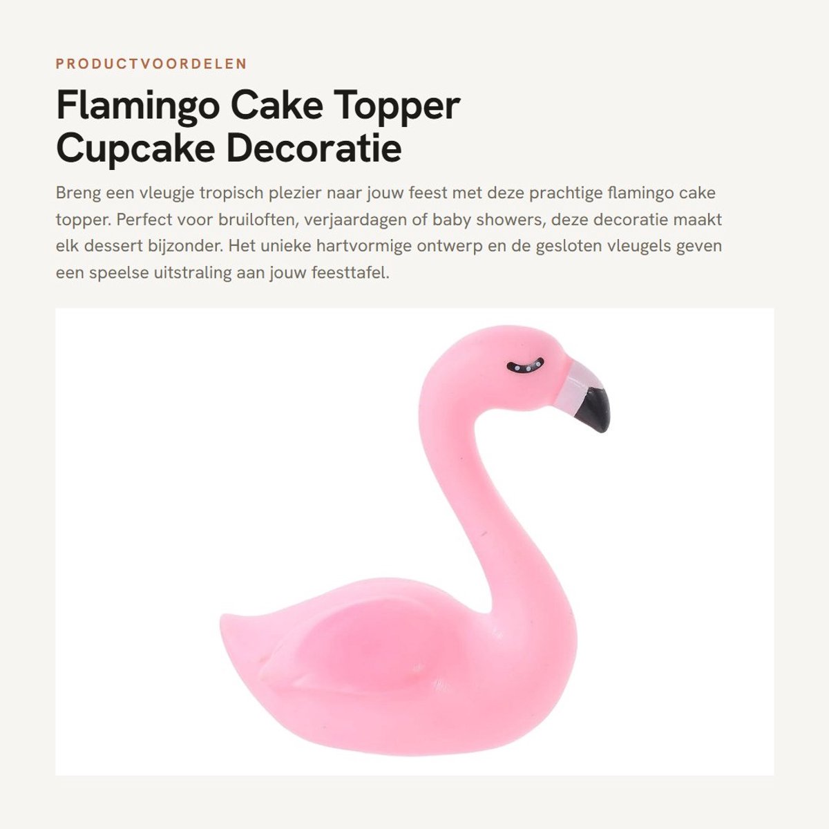 Dailygoods- Cupcaketopper Flamingo - Taartversiering - Taartdecoratie - Bruiloft - Verjaardag - Baby Shower - Ornamenten