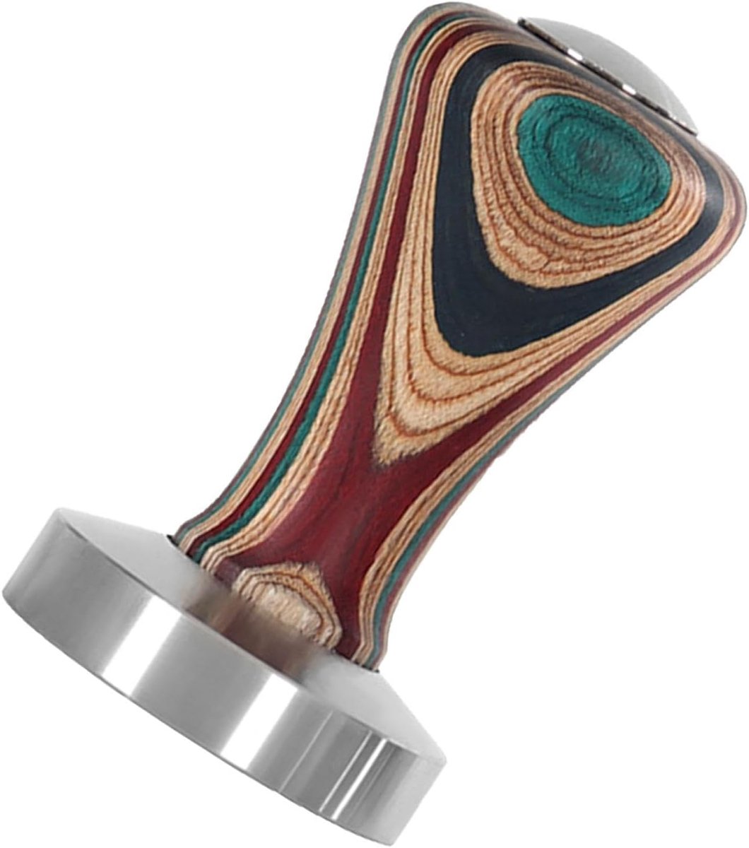 Espresso Stamper - Koffie Tamper - Perfect Koffie - Massief Houten Handvat - 58mm - Houtkleur