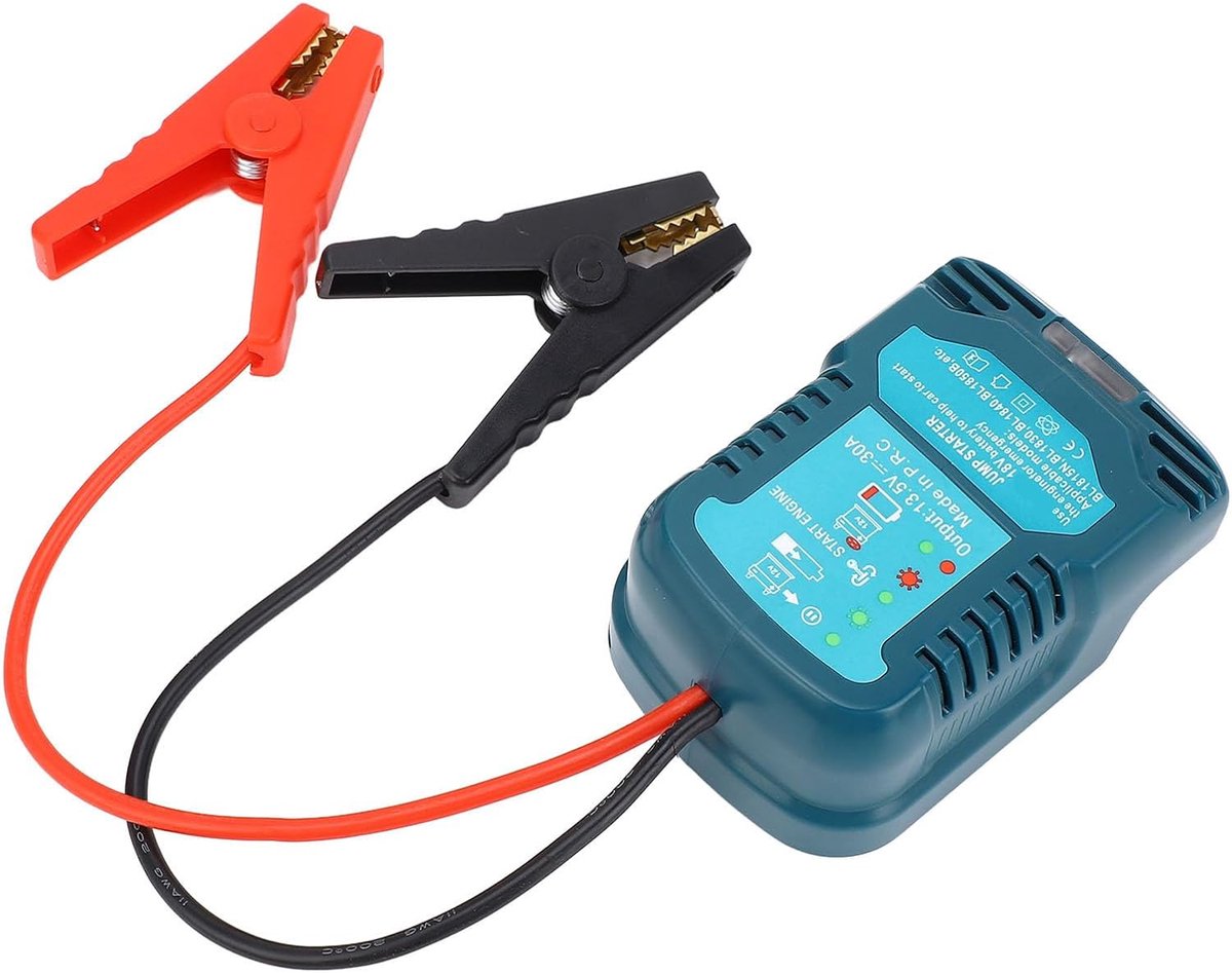 Auto Jump Starter - Draagbare Batterijlader - Noodsituaties Onderweg - Compatibel met 18V Accu's - Compact Formaat - Zwart