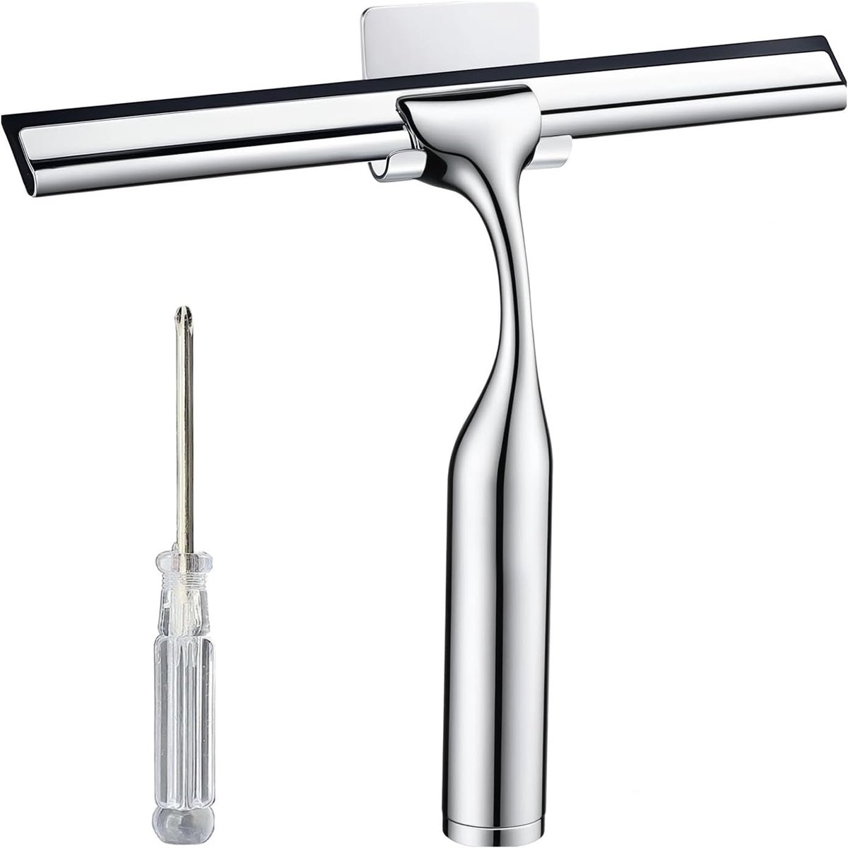 Douchecabine Wisser - Glasreiniger Raamtrekker - Streeploos Schoonmaken - Roestvrij Staal - 25.7 cm - Zilver