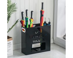 Paraplubak - Paraplustandaard - Entree Organiseren - Verwijderbare Lekbak - 36x13x41cm - Zwart