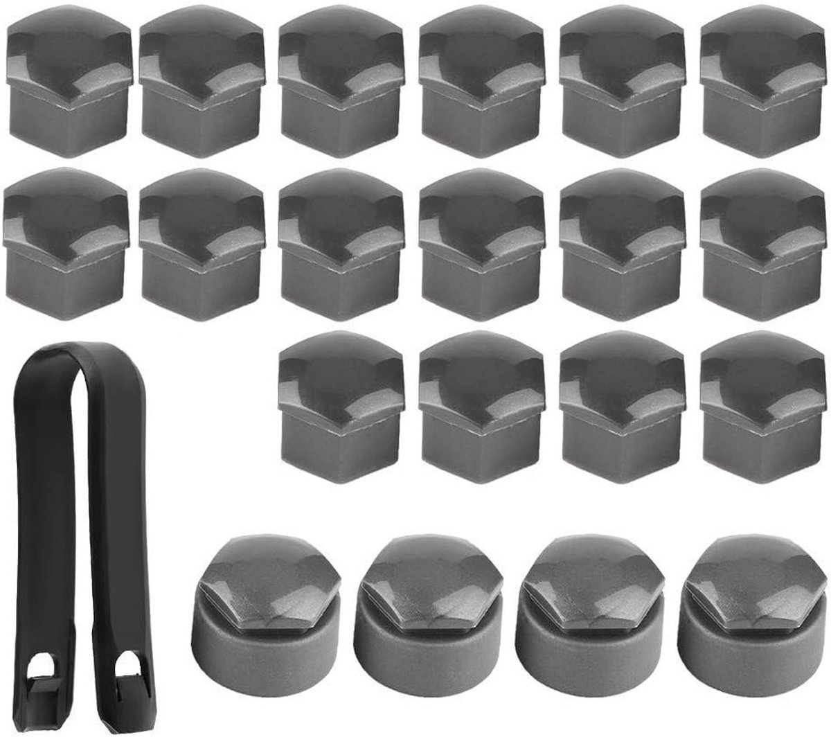 20 Stuks Wielmoerkappen 17 mm - Auto Hub Schroefbescherming, Antidiefstal, Grijze Deksel voor Auto's
