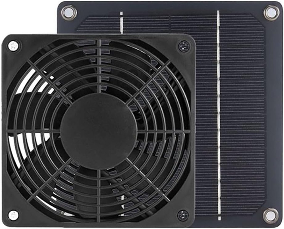 Zonne Ventilator - Afzuigventilator Set - Kas Luchtcirculatie - Off-Grid Werking - 10W Pan