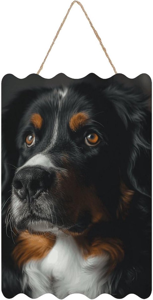 Honden Welkom Teken - Huis Decoratie - Voordeur Versieren - Rustiek Hout Design - 30x20 cm - Bruin
