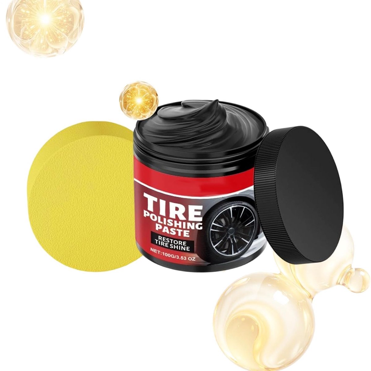 Auto Glanspasta - Wiel Reiniger - Voertuig Herstel - Diepzwarte Afwerking - 100 ml - Zwart