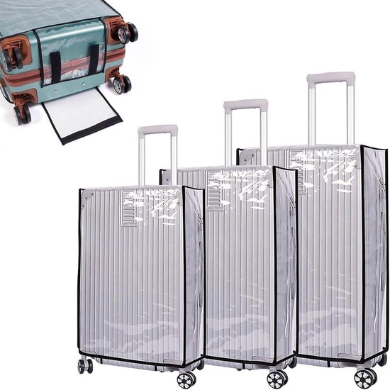Set van 3 Herbruikbare PVC Hoesjes voor Koffers van 20/24/28 Inch, Waterdicht en Stof- en Krassenbestendig