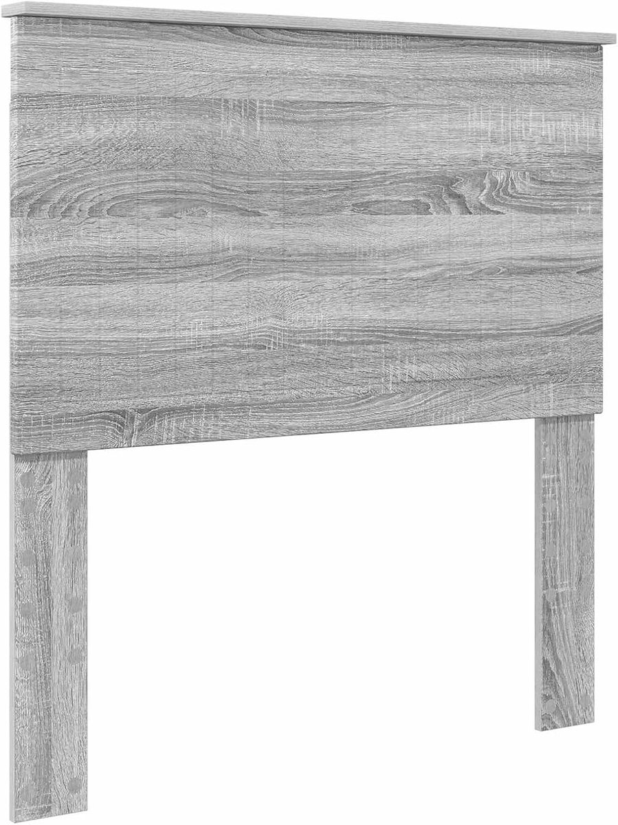 Hoofdbord met hoofdeinde - Bed hoofdbord - Slaapkamer decoratie - Bewerkt hout - 90 cm - Grijs Sonoma