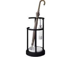 Paraplubak Metaal - Parapluhouder Rek - Entree Organiseren - Verwijderbare Lekbak - 30x57cm - Zwart