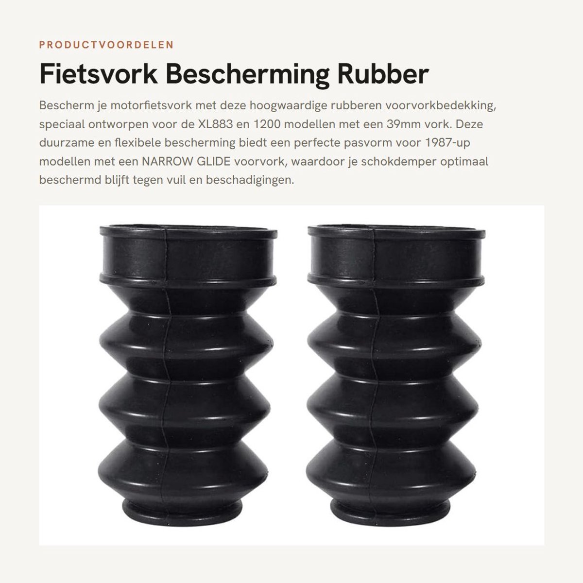 Dailygoods- Voorvorkbedekking 39mm - Rubber - Schokdemper Bescherming - Vork Bescherming - Slijtvast - Geschikt voor XL883/1200 - Vorkbescherming