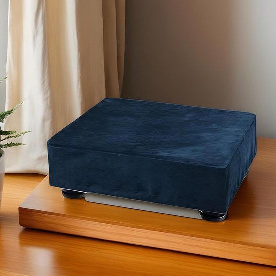 Platenspelerhoes - Beschermhoes Muziekapparatuur - Stofvrij Houden - Wasbaar Ontwerp - 43 x 33 x 13 cm - Blauw — afbeelding 3