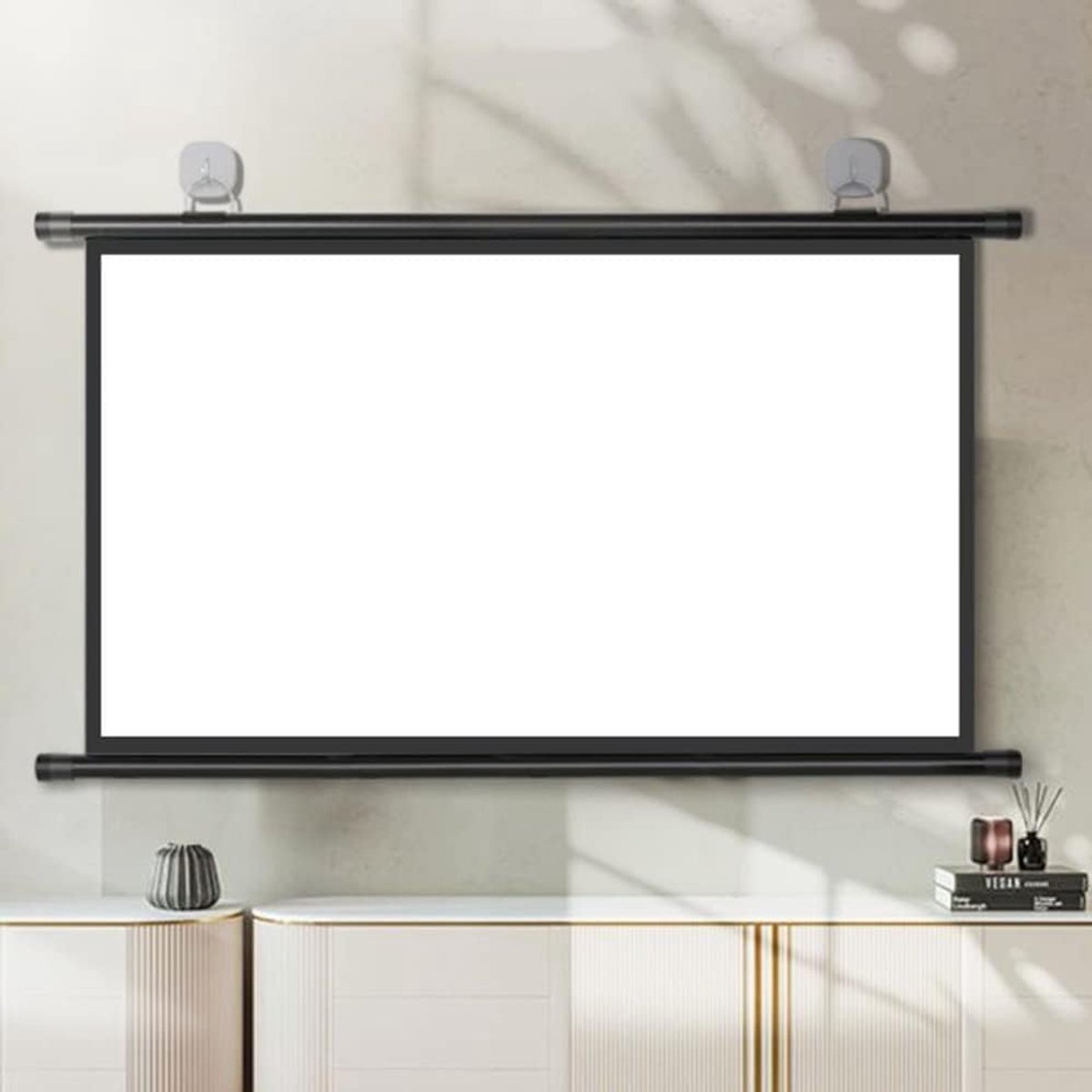 Projectiescherm - Filmscherm Beamerdoek - Thuisbioscoop Presentaties - Handmatig oprolbaar - 60 inch - Wit