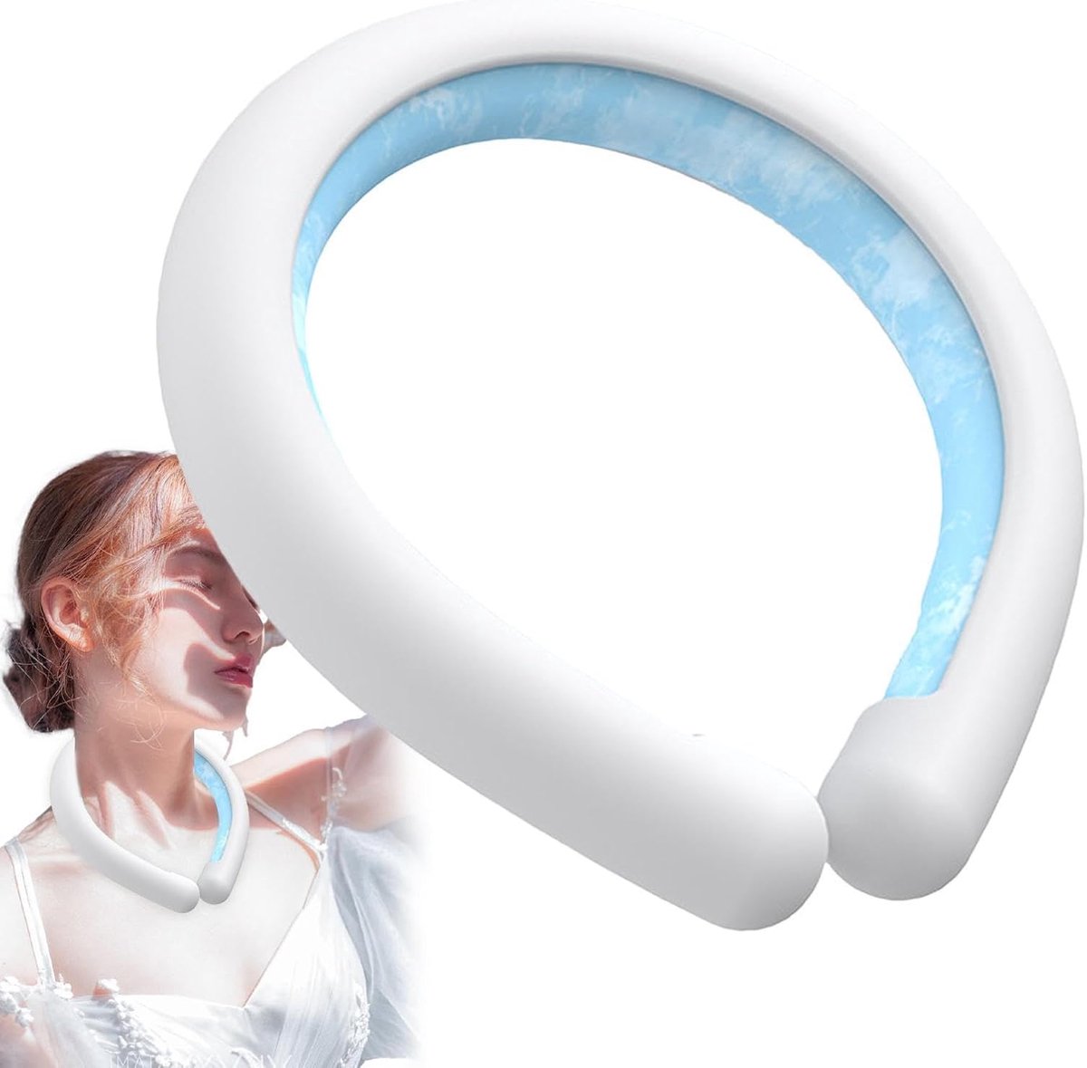 Nekkoelband - Koelwikkel - Hittebestrijding - Herbruikbaar Gel Pack - 17 cm - Blauw