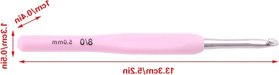 Ergonomische haaknaaldenset met kleurverloop, inclusief schaar en PU tas, 9-delig, maten 2.5 mm tot 6 mm, ideaal voor haken en handwerken van Merkloos — afbeelding 4
