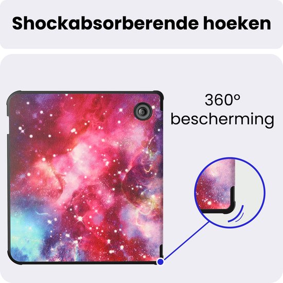 Hoes Geschikt voor Kobo Libra 2 - Luxe E-reader Bescherm Case - Hoesje Book Cover - Galaxy — afbeelding 4