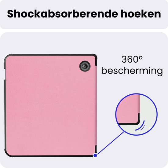 Hoes Geschikt voor Kobo Libra Colour - Luxe E-reader Bescherm Case - Hoesje Book Cover - Roze — afbeelding 5