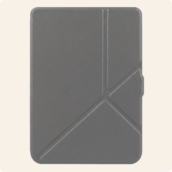 Hoesje Geschikt voor Kobo Nia Hoes Book Case Trifold - Hoes Geschikt voor Kobo Nia Hoesje Book Cover - Grijs van Hoesje  — afbeelding 4