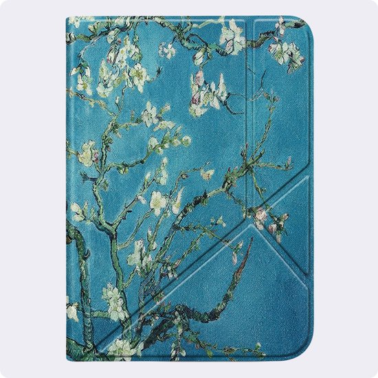 Hoes Geschikt voor Kobo Clara Colour - Luxe E-reader Trifold Case - Bescherm Hoesje Book Cover - Bloesem — afbeelding 4