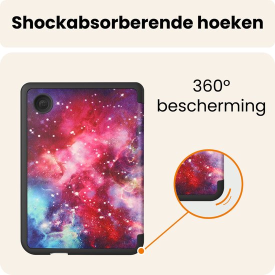 Hoesje Geschikt voor Kobo Clara Colour Hoes Book Case Trifold - Hoes Geschikt voor Kobo Clara Colour Hoesje Book Cover - Galaxy van Hoesje  — afbeelding 5