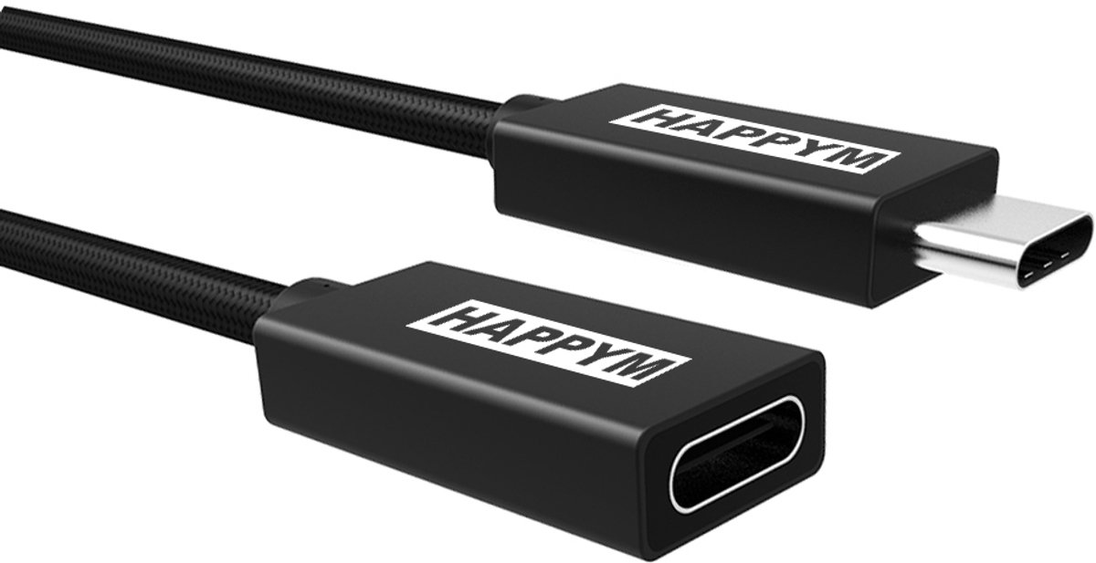 Happym USB-C 3.2 verlengkabel - 100W 20Gbps - 2m