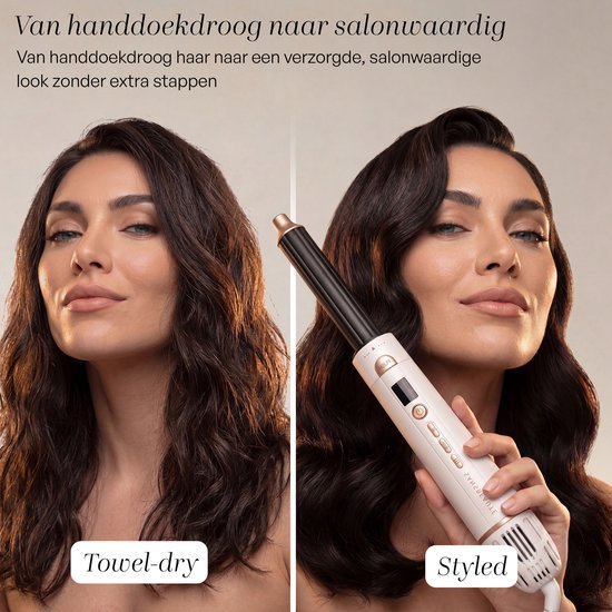 Sansbeauté® 8-in-1 Airstyler met Diffuser - Multistyler - Föhnborstel Kort Haar - Haarkruller - Haarstyler - Haardroger - Warmteborstel - Krulborstel - Krultang - Haarstijler - Stijlborstel - 5 in 1 Hairstyler