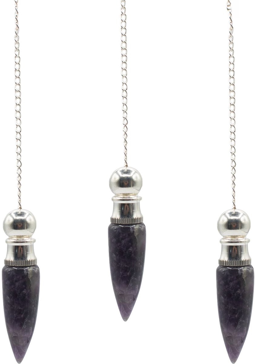 Secret Cavity Discovery of Truth Pendulum - Amethyst - Silver Plated