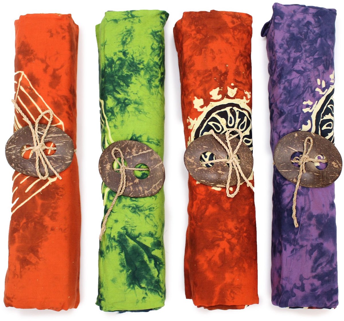 4x Balinese Sarongs - Yin & Yang (4 verschillende kleuren)