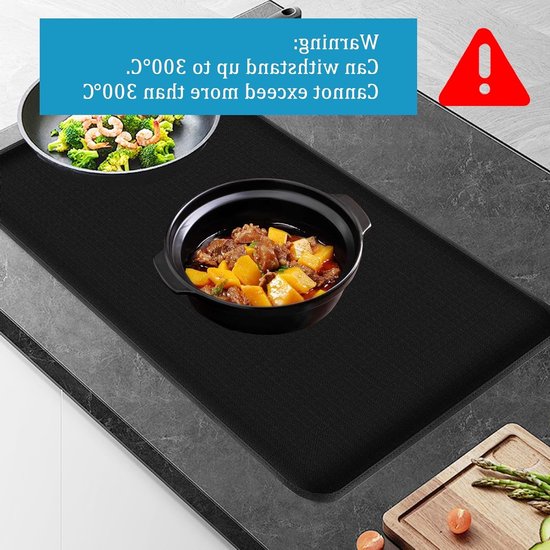 Siliconen inductiebeschermingsmat 52 x 80 cm, hittebestendig tot 300 °C, krasbestendig en isolerend voor inductiekookplaten, ideaal voor keukenbescherming — afbeelding 2